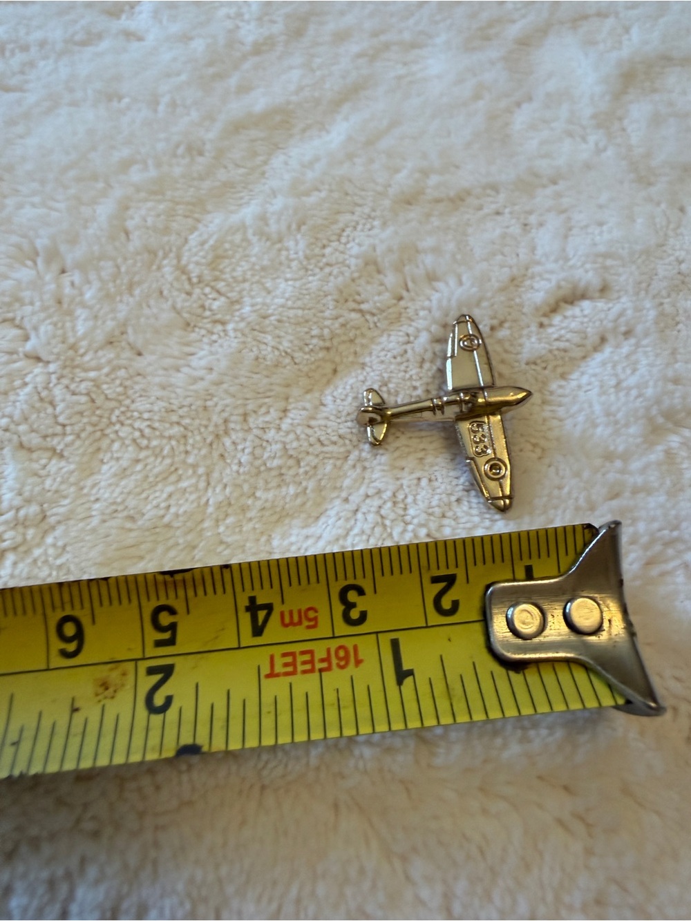Gold Airplane Lapel Pin - Men Accessories - Picture 4 of 5